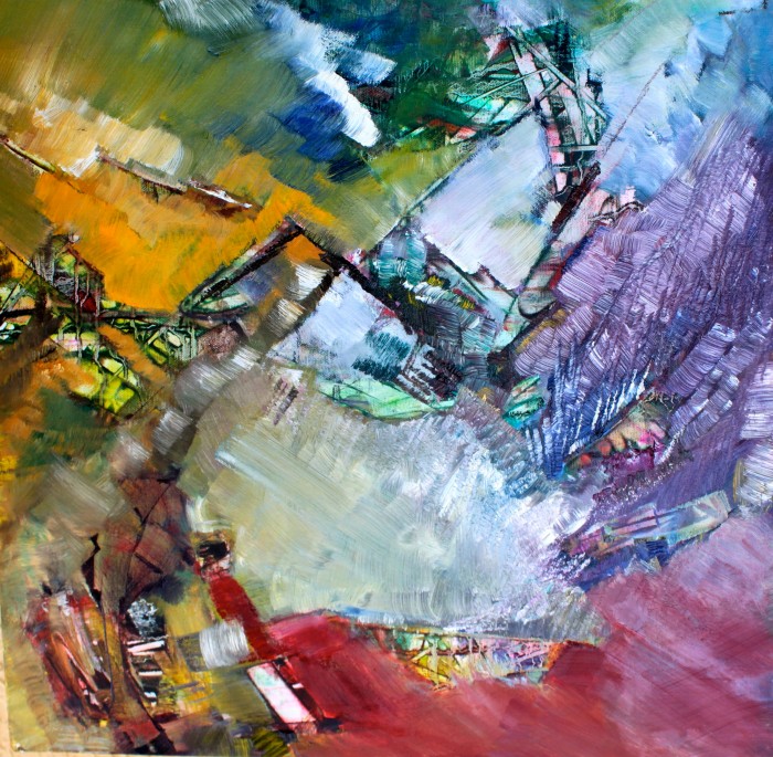 Oil-Pastel on Canvas Espacio1.18fx1.18f