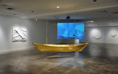 Gold Leaf on Boat in front of Journey to Byzantium Video