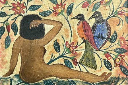 Hector Hyppolite (1894–1948) Femme nue avec oiseaux (Mujer desnuda con pájaros) 1946 Óleo sobre lienzo